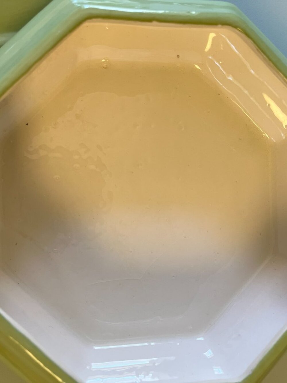Vintage Large Ceramic Trinket Jewelry Dish Container with Lid Light Green 8" - Picture 4 of 10